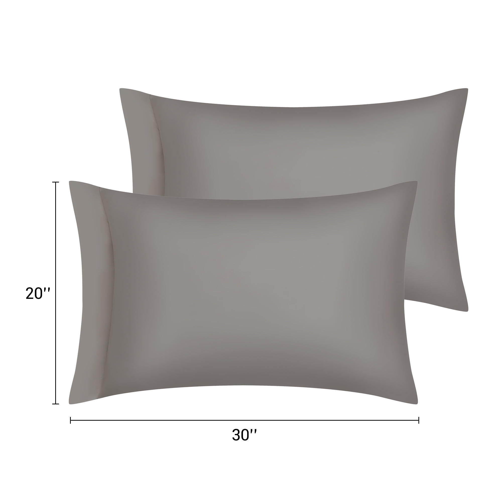 Unique Bargains Satin Pillow Cases Set of 2 Cooling Pillow Covers Queen Dark Gray
