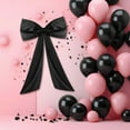 thumbnail image 2 of Coquette Large Satin Bow, 24 x 35 Inches, Giant Bow Ribbon Tie for Coquette Room Decor, Birthday Party Christmas Backdrop Wall Decoration, 2 of 5