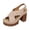 Beige, variant on Womens Studded Platform Chunky High Heels Dress Sandals for Ladies 2026 Summer Trendy Leather Crooss-Band Open Toe Heeled Slingback Sandals Brown Size 9.5