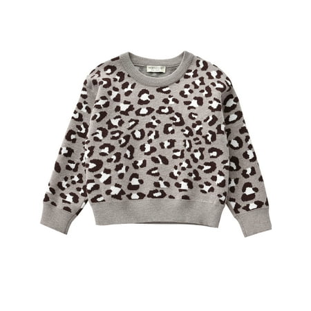 

Bebiullo Toddler Baby Girl Boys Leopard Sweatshirt Casual Pullover Blouse Sweater