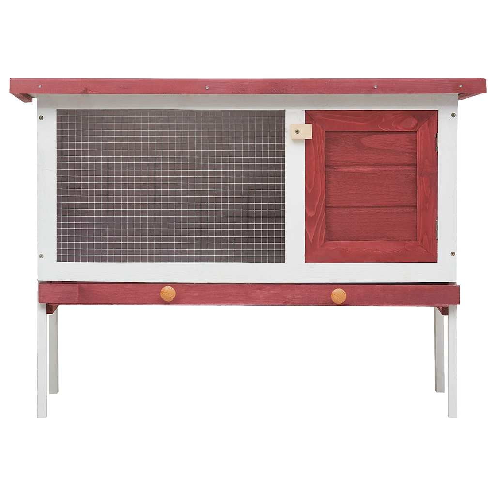 vidaXL 1 Piece Solid Pine Wood Rabbit Hutch with Pull Out Tray