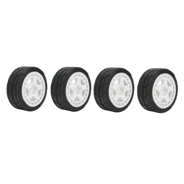Neumlicos de Ruedas RC, Neumós de Goma Rc Juego de Pitezas de Mejora de Ruedas de PlásTiCO Con Aleta de Cubo para Coche Deportivo Plano 1/10