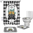 thumbnail image 2 of FMSHPON Farm Fresh Pineapple 4 Piece Bathroom Set Shower Curtain Bath Rug Contour Mat and Toilet Lid Cover, 2 of 6
