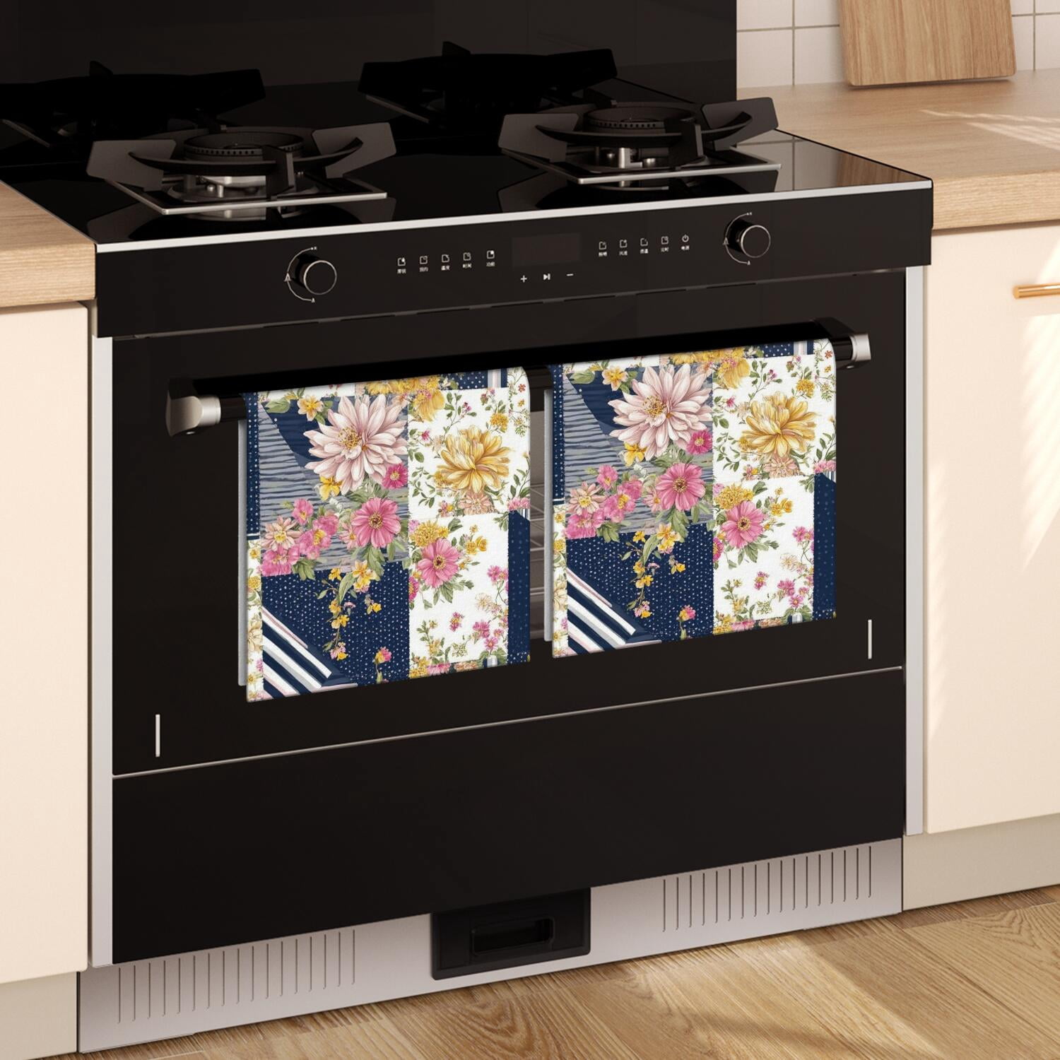 6 Pcs Funny Kitchen Towels,Pioneer Flower Microfiber Dish Towels,Kitchen Tea Towels,Kitchen Towel Set (18" X 26")