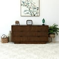 thumbnail image 2 of Pemberly Row Mid-Century Modern Solid Wood Walnut Dresser with 6 Drawers, 2 of 7