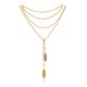 thumbnail image 3 of Vangania collar largo ajustable de plumas bicolor dorado plateado 100 cm, 3 of 8