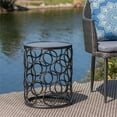 thumbnail image 4 of Noble House Elm 16" Modern Outdoor Iron and Ceramic Tile Side Table - Gray/Black, 4 of 14