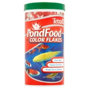 TetraPond PondFood Color Flakes, Color-Enhancing Flaked Fish Food for Small Ponds, 6 Oz.
