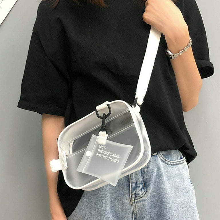 Sunisery Female Casual PVC Clear Cross Body Bag Transparent Jelly