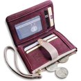 thumbnail image 4 of Wallets for Women Rfid Small Compact Bifold Short Wallet,Ladies Wristlet Zipper Coin Purse Purple, 4 of 5