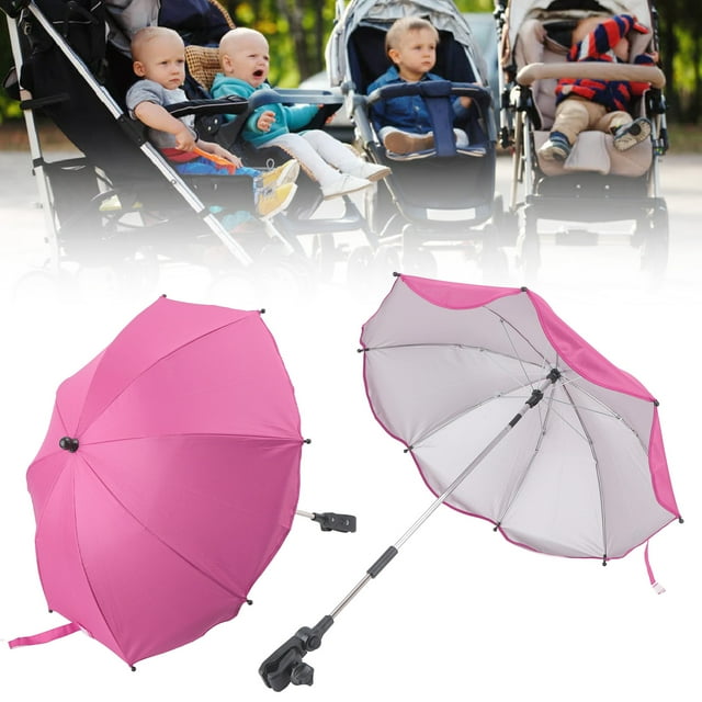 Parasol pour Bébé, Parapluie Universel 14 Po avec Pince, Protection contre le Soleil Réglable à 360 Degrés, Parapluie Imperméable pour Chariot, Vélo, Fauteuil Roulant, Chaise de Plage