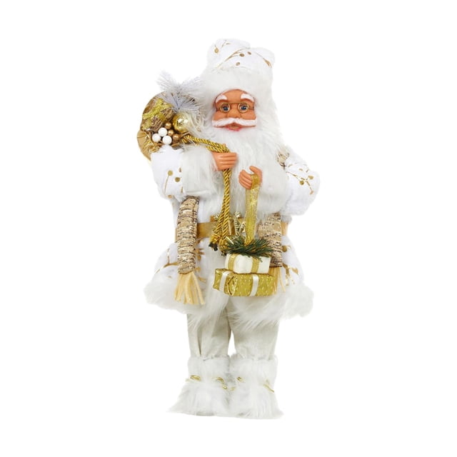 Figura de Papá Noel, Adornos Navideños de Papá Noel, Centro de Mesa Navideño, Estatuilla de Papá Noel, Muñeco de Papá Noel para Chimenea de Escritorio 30 centimetros