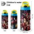 thumbnail image 2 of Demon Slayer Kids Straw Water Bottle, Stainless Steel Vacuum Insulated Water Bottle for School Travel Sport, 2 of 8