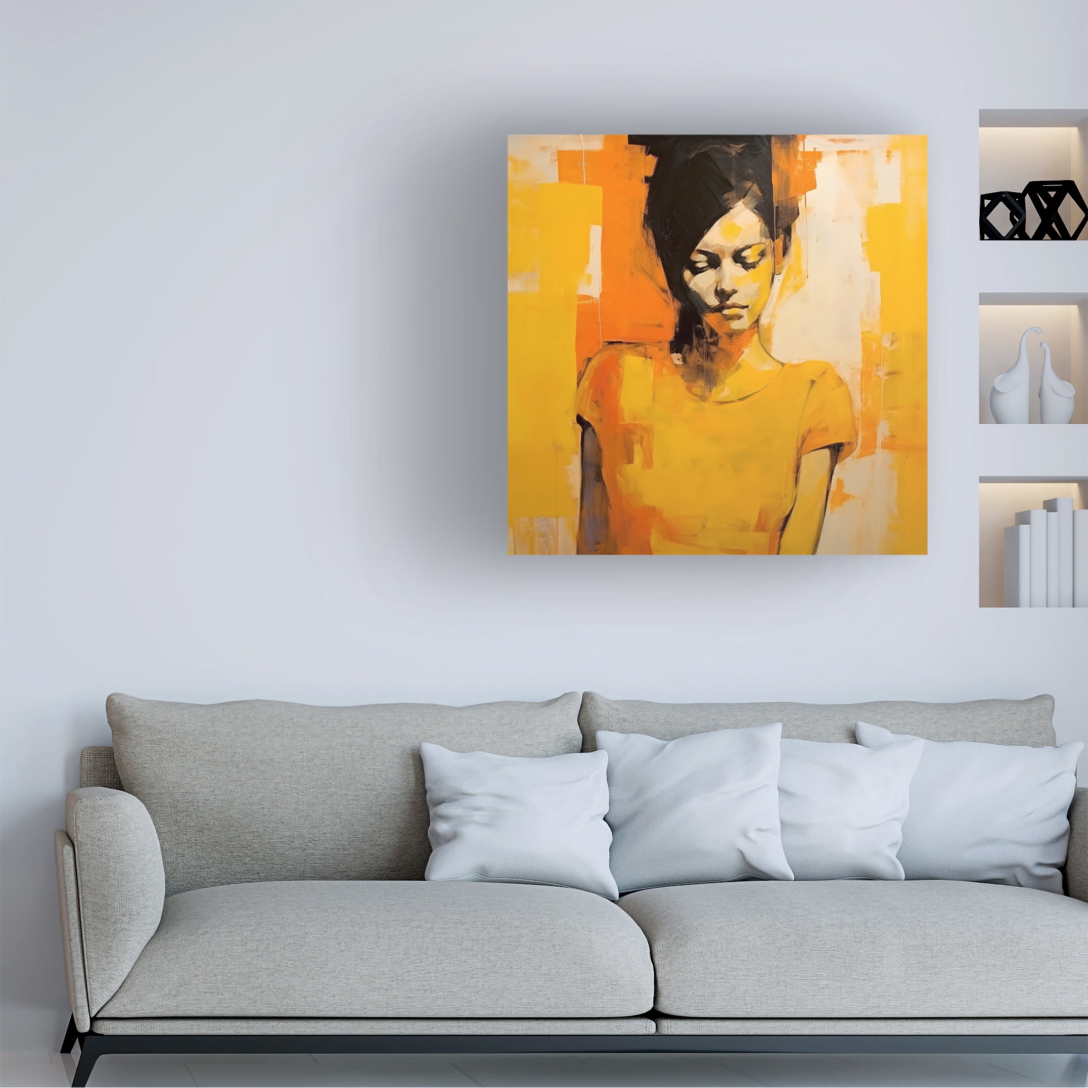Canvas Wall Art - Ray Heere 'Colorful Model 3' Wall Art for Living Room, Bedroom, or Office Décor by Trademark Fine Art - 35 x 35 Inches