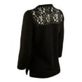 thumbnail image 3 of Ralph Lauren Women's Lace Trim Crewneck Pullover Sweater Blk XS, 3 of 5