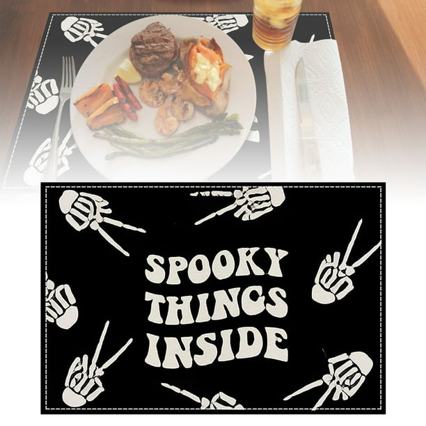 Mantel Individual De Halloween Decoración Para Fiesta De Carnaval De Halloween Mantel Individual De 30 X 45 Cm Adecuado Para Usar En Cocinas De Fiesta Y Decoraciones De Comedor