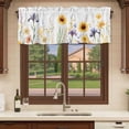 thumbnail image 6 of Sunflower Curtain Valances for Windows, Kitchen Valance Window Treatments Panel 2 Pack, Watercolor Yellow Summer Botanical Rod Pocket Short Curtains for Bathroom Bedroom 60 x 18 Inch, 6 of 8