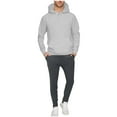 thumbnail image 3 of QIUOMBBP Mens Hooded Sports Tracksuit Sets Unisex Long Sleeve Pullover Hoodies and Sweatpants with Pockets Two Piece Outfits, Gray, XXXL, 3 of 8