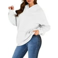thumbnail image 2 of Women's Oversized Hoodie Sweatshirt – Casual Fleece Pullover Hooded Sweatshirt with Pocket, Soft Long Sleeve Cozy Hoodie for Fall Winter, 2 of 10