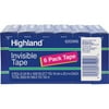 Highland, MMM6200341000, 3/4"W Matte-Finish Invisible Tape, 6 / Pack, Matte Clear