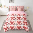 thumbnail image 2 of Homewish Red Bowtie 7 Pieces Bedding Comforter Set For Children Teens Adults,Xmas Santa Claus Full Bedding Set Lightweight,Polka Dots Fitted Sheet Flat Sheet,Ultra Soft Home Decor,Reversible, 2 of 8