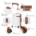 thumbnail image 3 of Luggage 3-Pieces Set ABS Durable Suitcase with Spinner Wheels Cream White 20"24"28", 3 of 6