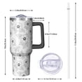 thumbnail image 2 of 40oz Pioneer Flower Floral Print Pattern Insulated Tumbler with Handle, BPA-Free Leak Proof Lid and Straws, Double Wall Vacuum, Hot 12h/Cold 34h, 2 of 6