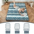 thumbnail image 4 of Zelladorra Japanese Floor Mattress, Thick Futon Mattress with Bed Pillow, Roll Up Floor Sleeping Mat Tatami Mattress Suitable for Guest, Camping, Bohemian Blue,Full, 4 of 6
