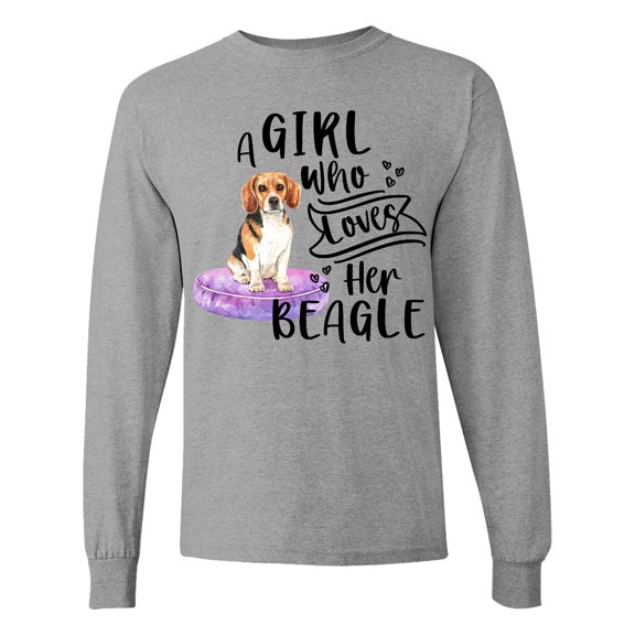 Inktastic A Girl Who Loves Her Beagle Long Sleeve T-Shirt