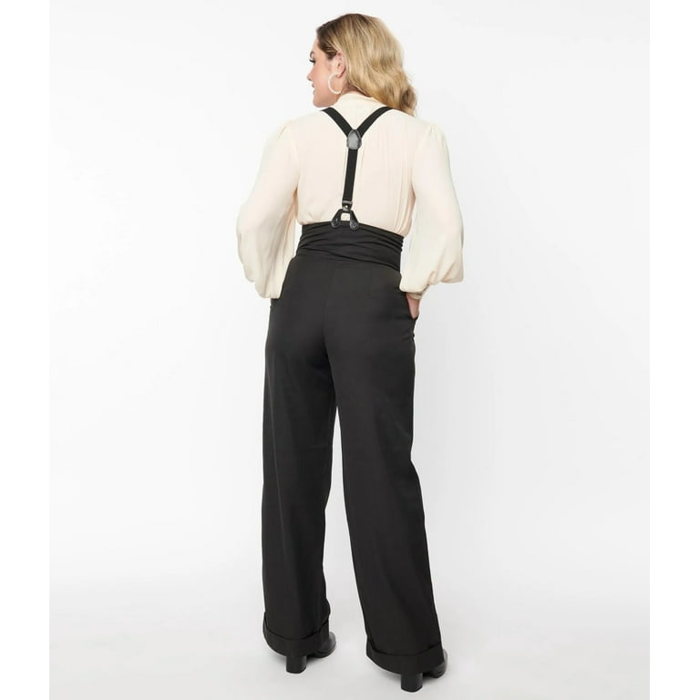 Unique Vintage 1930s Black Thelma Suspender Pants - Walmart.com