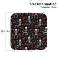 thumbnail image 3 of Disketp Skeleton With Roses Funny Coasters,4 Pcs Leather Coasters With Holder, Perfect Housewarming Hostess Gifts,Protect Furniture From Water Marks Scratch And Damage, 3 of 9
