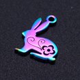 thumbnail image 2 of 5pc Ion Plating(IP) 201 Stainless Steel Bunny Pendants Rabbit Easter Bunny Rainbow Color 16x12x1mm Hole: 1 5mm, 2 of 3