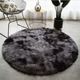 thumbnail image 1 of Alfombra Shaggy para salón, diseño moderno, pelo alto, redonda, antideslizante, para interior, decoración moderna, ultrasuave, alfombras de felpa para habitación, dormitorio, guardería, (gris oscuro,, 1 of 5