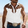thumbnail image 2 of IWRICH Western Sleeveless Shirts for Men Plus Size Collared Button down Tank Tops Cowboys Fashion Casual Tops White XL, 2 of 4