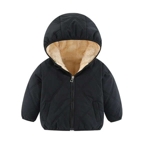 LOVEBAY Baby Girls Boys' Winter Fleece Jackets With Hooded Lightweight Long Sleeve Warm Coat Zipper Padded Outerwear with Pockets, Size 18-24 Months