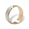 thumbnail image 2 of PalmBeach Jewelry Men's Two-Tone Diamond-Cut Wedding Band Gold-Plated, 2 of 5