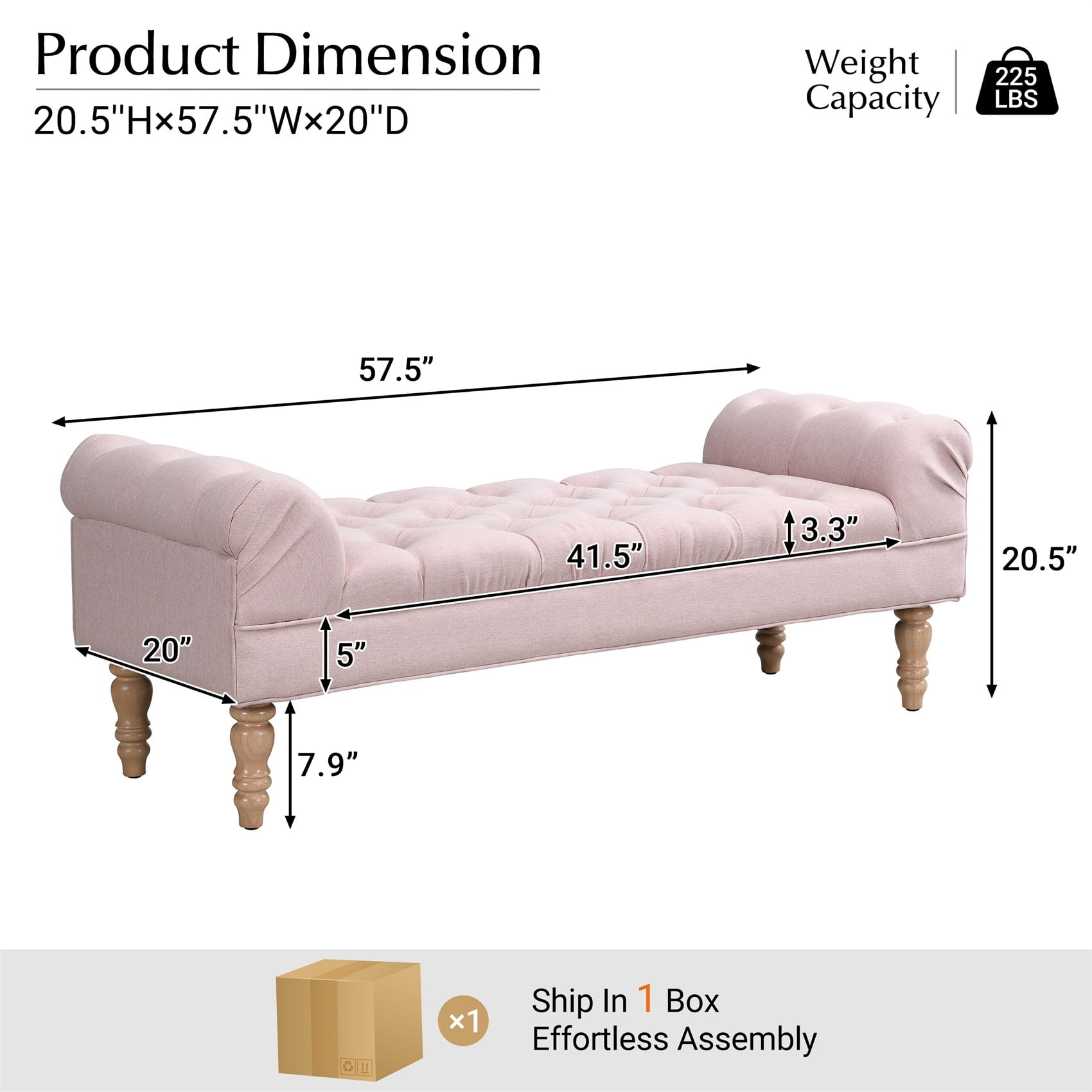 Alvantor Button Tufted End of Bed Benches Large Velvet Upholstered Bench with Pillows for Bedroom,Living Room, Entryway Pink