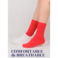 thumbnail image 6 of Hugh Ugoli Bamboo Crew Socks for Diabetic Edema Circulation, 3 Pairs, Red, Shoe Size 10-12, 6 of 7