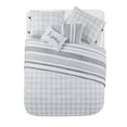 thumbnail image 5 of VCNY Home Farmhouse 5-Piece White/Grey Striped Reversible Comforter Set, Full/Queen, 5 of 9