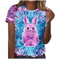 thumbnail image 3 of Craaazy Women's Spring Casual Easter Print Crew Neck Short Sleeve T-Shirt for Vacation and Everyday Outfits Gifts, 3 of 5