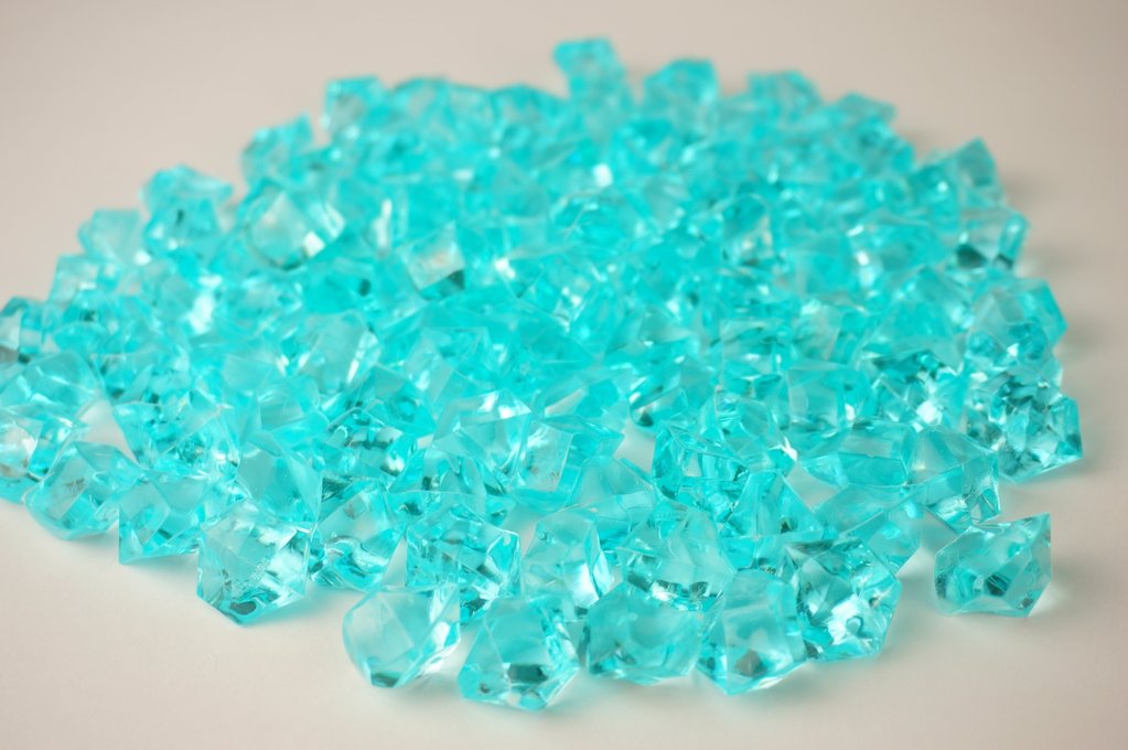 Acrylic Ice Crystal Rocks Vase Filler 23 X 18 MM Aqua Tiffany Blue(1 LB