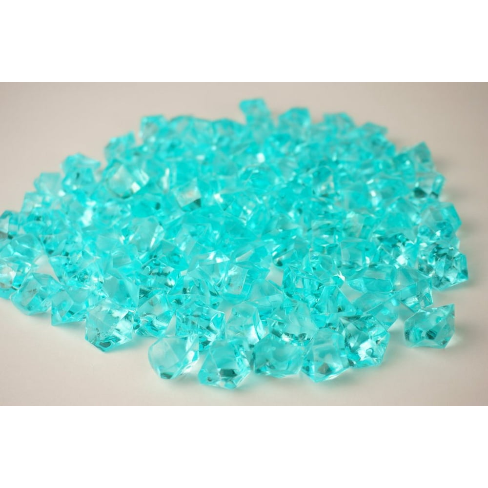Acrylic Ice Crystal Rocks Vase Filler 23 X 18 MM Aqua Tiffany Blue(1 LB