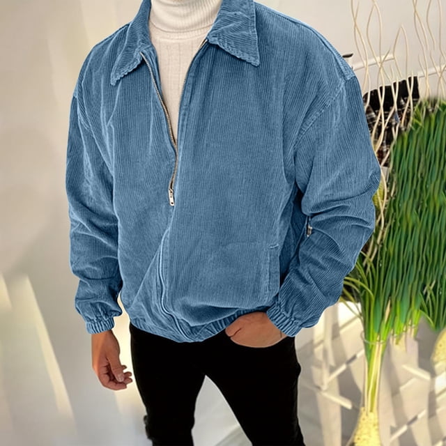 Veste Décontractée à Manches Longues pour Hommes avec Col Rabattu, Manteau Confortable Sans Capuche pour Usage Quotidien et Décontracté Intelligent