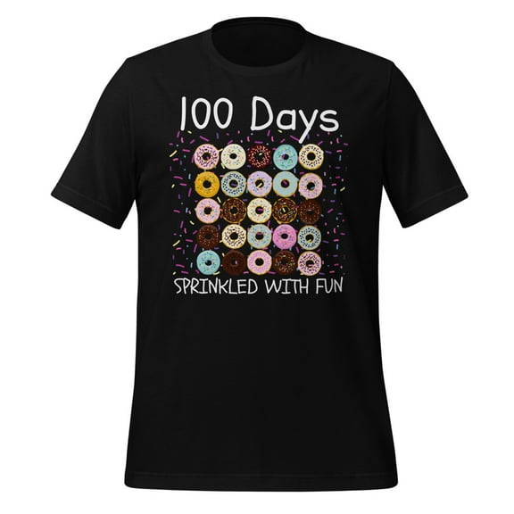 100 Days Shirt, Sprinkled With Fun Shirt, 100th Day of School Shirt, 100 Days of School Shirt, 100 Days Shirt, Teacher Shirt, School Shirt (Black, S)