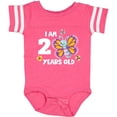 thumbnail image 3 of Inktastic I am 2 Years Old Cute Smiling Butterfly with Flowers Girls Baby Bodysuit, 3 of 5