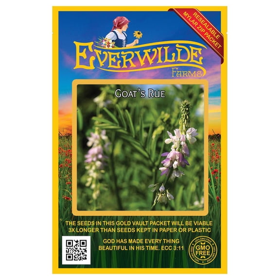 Everwilde Farms 30 Goats Rue Flower Seeds, Resealable Mylar Packaging