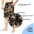 thumbnail image 5 of Bintangor Men's Pajama Shorts 100% Cotton Sleep Knit Elastic Waistband Lounge Wear pj Shorts 2 Pack Yellow Camo+Darkgrey XL, 5 of 7