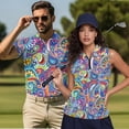thumbnail image 2 of Aplkyhs Matching Couple Sport Shirts Paisley Flower Quarter Zip Matching Golf Shirts for Couple Mens Shirts Casual Soft and Comfortable Moisture Wicking Suitable for Outdoor Sports, 2 of 6