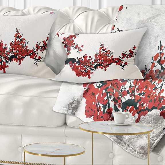 Designart Floral Winter Sweet - Floral Throw Pillow - 12x20