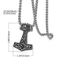 thumbnail image 5 of Collar YONGSHENG con colgante de cabeza de lobo y martillo de Thor 22 pulgadas, 5 of 5